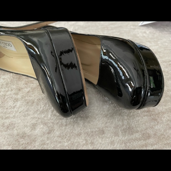 Jimmy Choo Black Patent Leather Platform Heels Size 39 - Picture 13 of 14